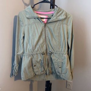 Green sycneched waist jacket light weight size m